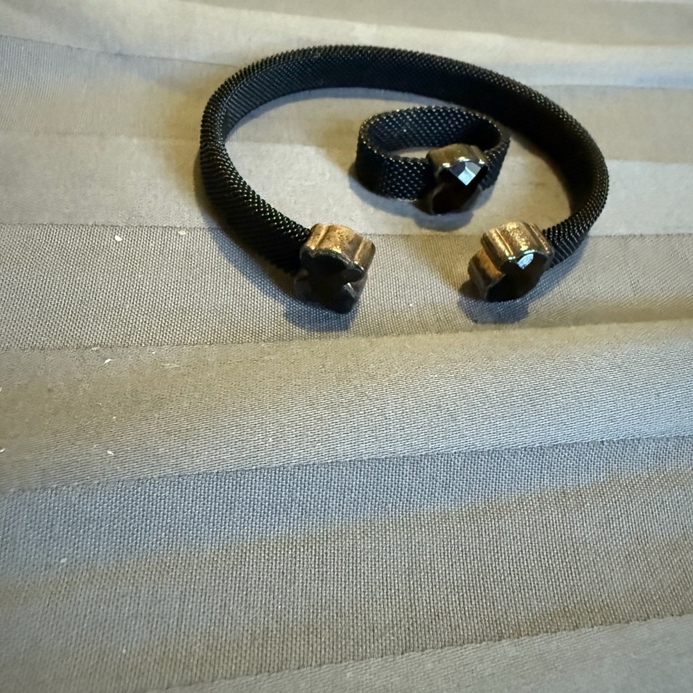 Tous Black and Gold Mesh Jewelry Set